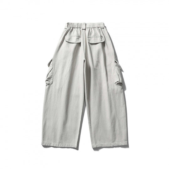 Unisex Weite Cargo-Cropped-Hose mit hohem elastischem Bund, Mehrfachtaschen und Kordelzug Shop Nory