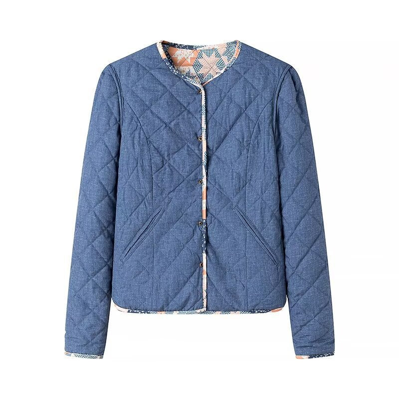 Damen Leichte Steppjacke mit Patchwork‑Blumenmuster und kurzem Schnitt Shop Nory