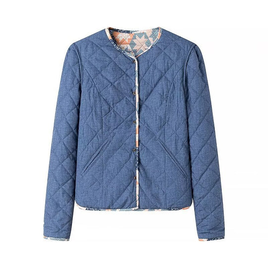 Damen Leichte Steppjacke mit Patchwork‑Blumenmuster und kurzem Schnitt Shop Nory