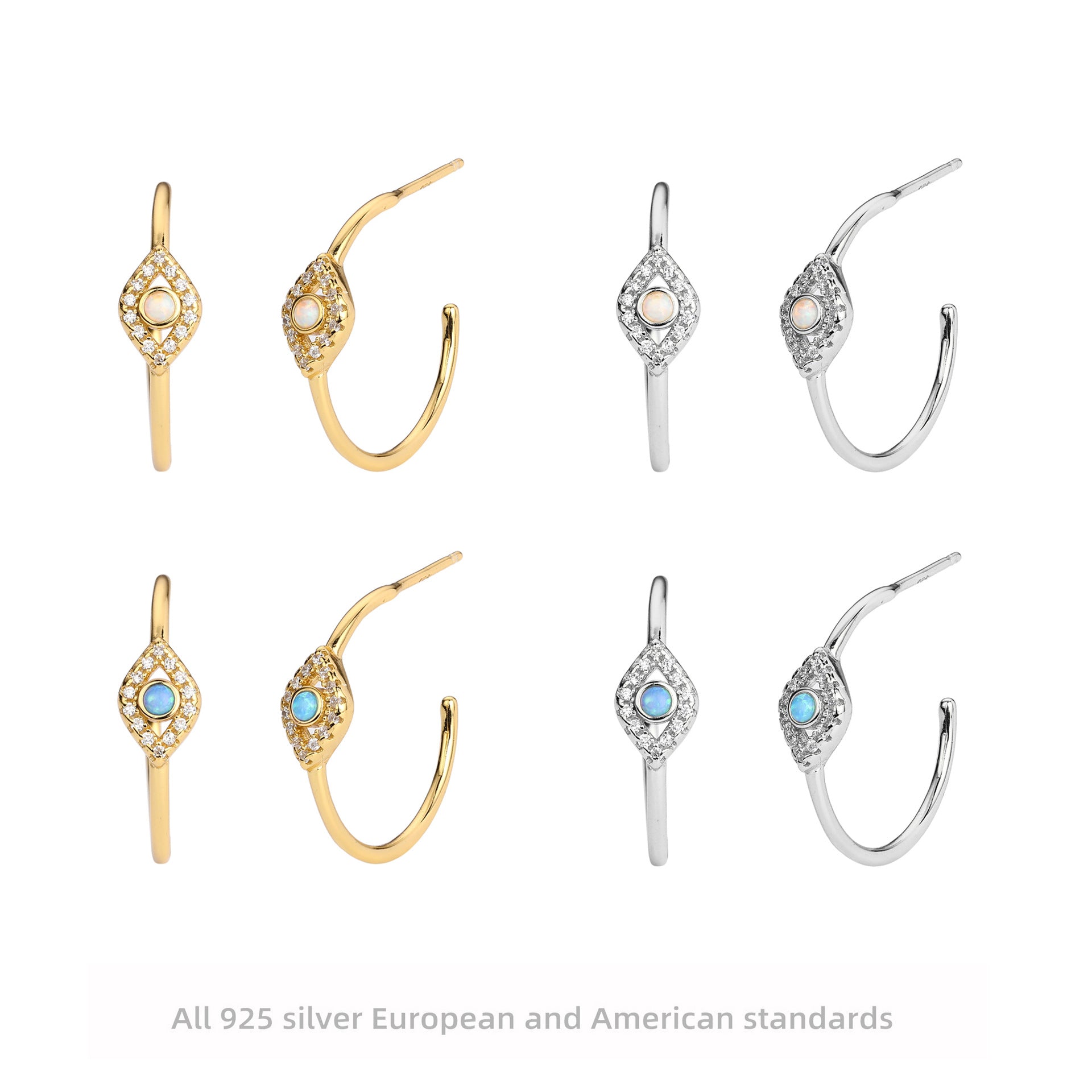 Damen Ohrstecker mit Zirkon und hochwertigem 925 Sterling Silber Shop Nory