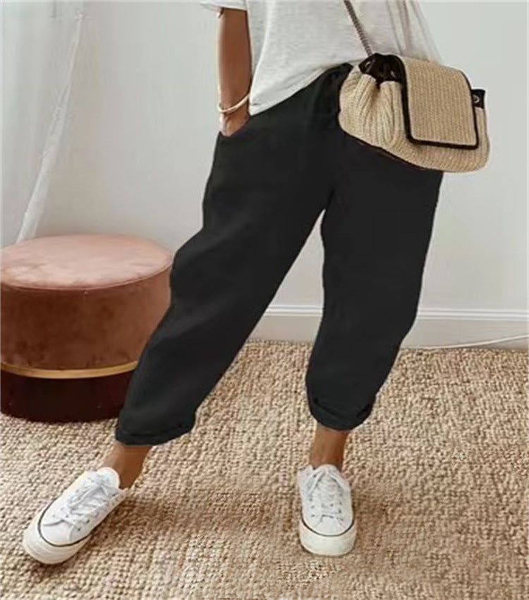 Damenschalotte-Haremshosen mit floralem Stickmuster Shop Nory