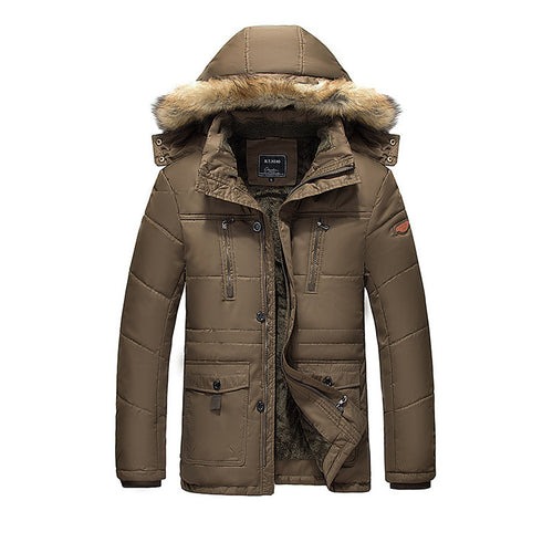 Herren urbaner Thermo-Parka mit wärmender Teddyinnenlage, Kunstfellkapuze und Mehrfachtaschen Shop Nory