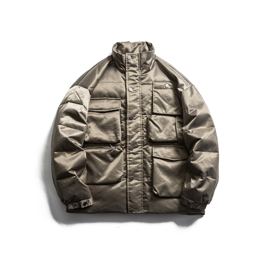 Herren Boxy Isolationsjacke im Fieldstil mit Cargo-Taschen und hohem Stehkragen Shop Nory