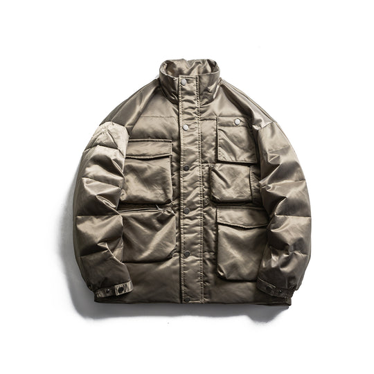 Herren Boxy Isolationsjacke im Fieldstil mit Cargo-Taschen und hohem Stehkragen Shop Nory