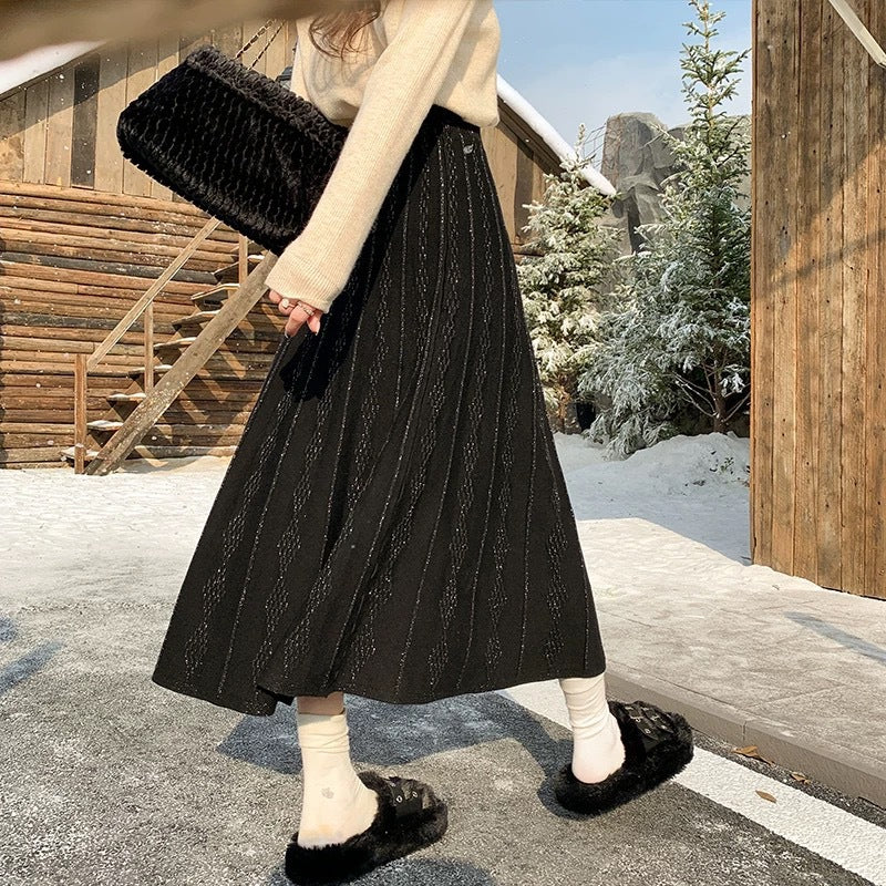 Damen Eleganter Maxirock mit strukturiertem Design Shop Nory