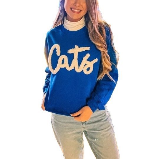Damen Rundhals‑Sweatshirt mit Chenille‑Schriftzug und Oversize‑Schnitt Shop Nory