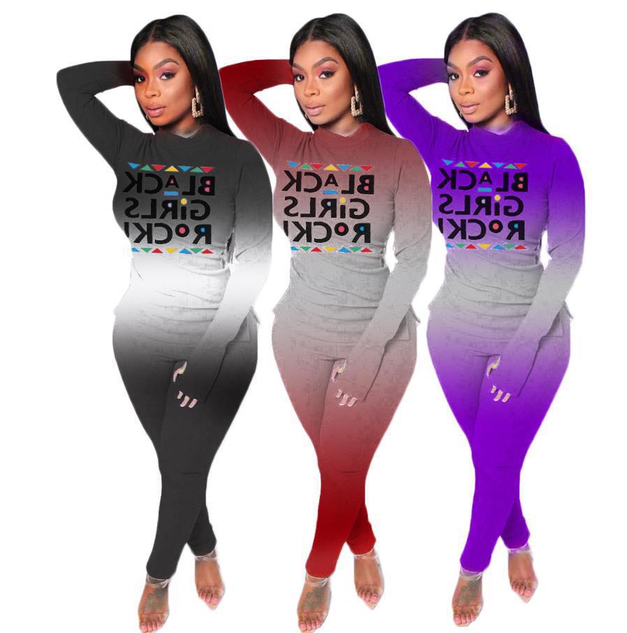 Damen Zweiteiliges Lounge-Set mit Statement-Print, Langarmshirt und Highwaist-Leggings Shop Nory