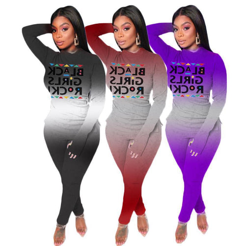 Damen Zweiteiliges Lounge-Set mit Statement-Print, Langarmshirt und Highwaist-Leggings Shop Nory