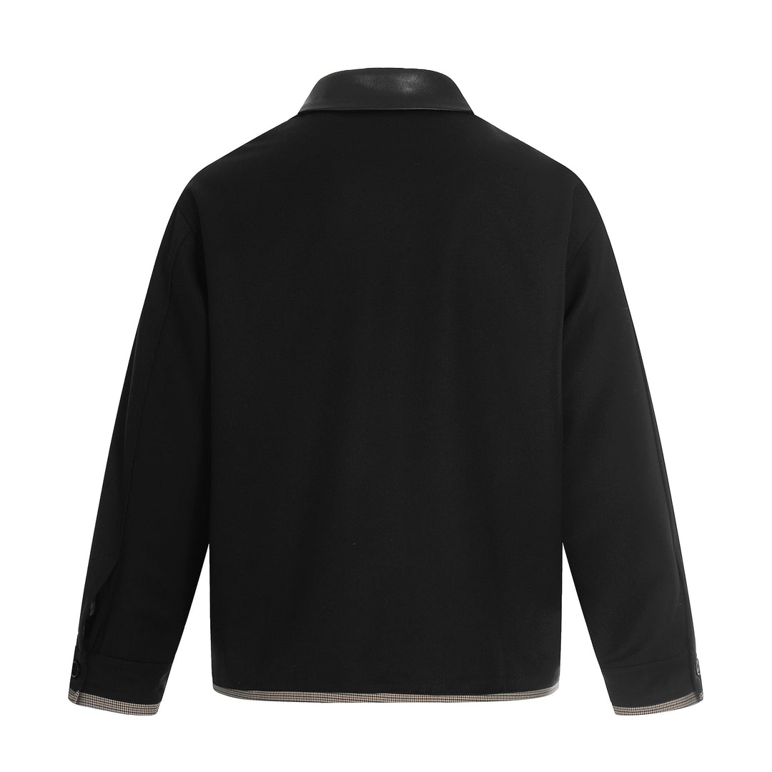 Herren Kurzer technischer Blouson aus Wollmix mit kontrastierendem Reverskragen und Zweiwegereißverschluss Shop Nory