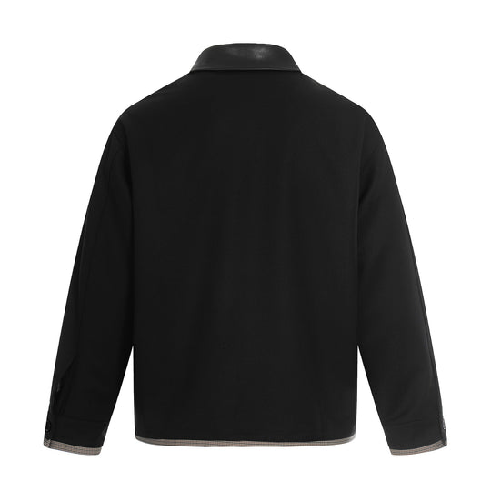 Herren Kurzer technischer Blouson aus Wollmix mit kontrastierendem Reverskragen und Zweiwegereißverschluss Shop Nory