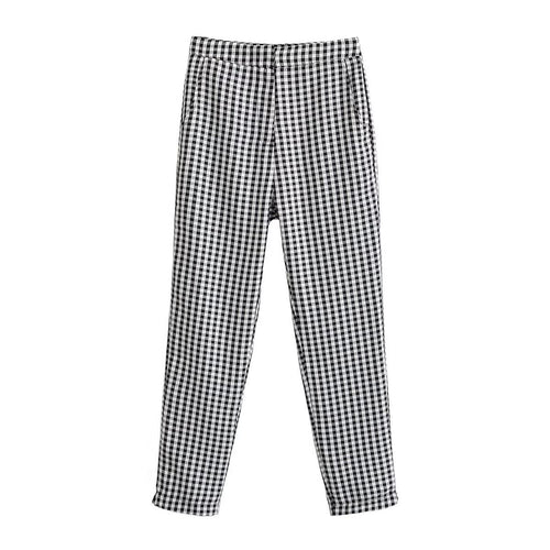 Damen karierten Hose mit lockerem Schnitt