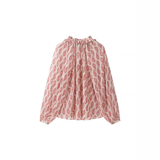 Damen Chiffonbluse mit Volantkragen und Paisley‑Print Shop Nory