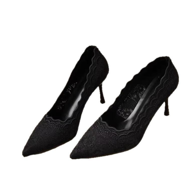 Damen Elegante Spitzen‑Pumps mit gewelltem Rand und schlankem Stiletto‑Absatz Shop Nory