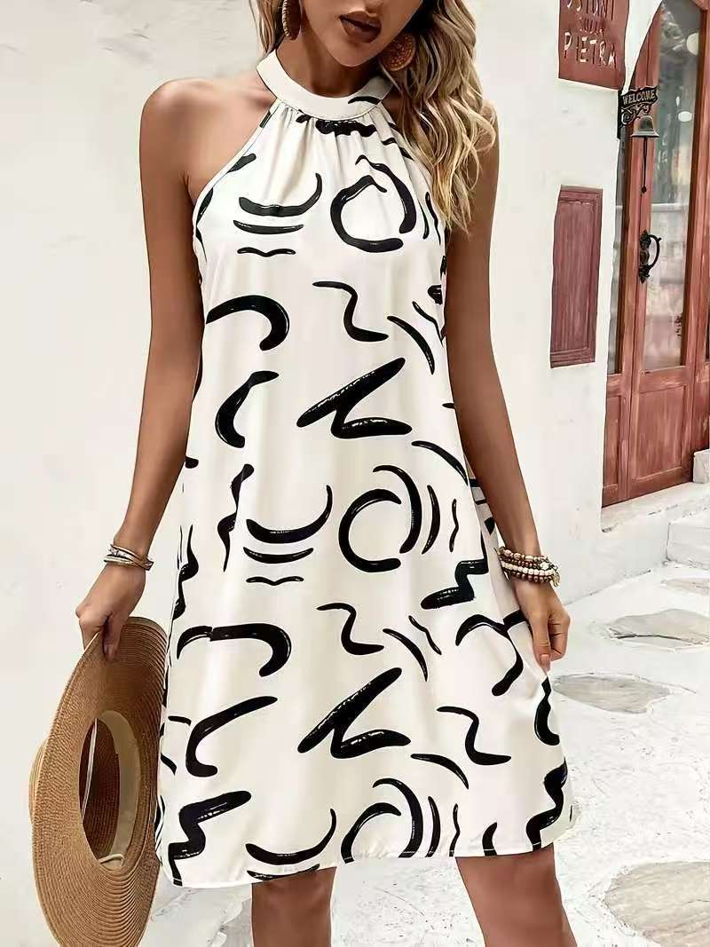Damen Sommerkleid mit modernem Muster Shopnory