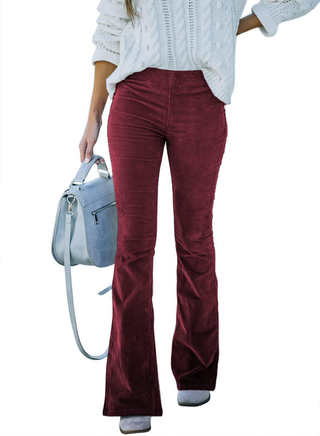 Damen Samt-Flared-Hose