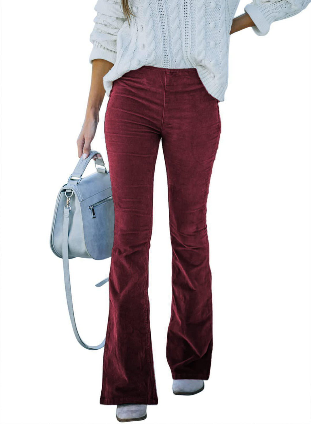 Damen Samt-Flared-Hose