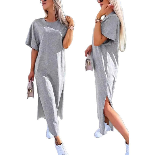 Damen Lässiges Maxikleid mit seitlichen Schlitzen und Oversize-Design