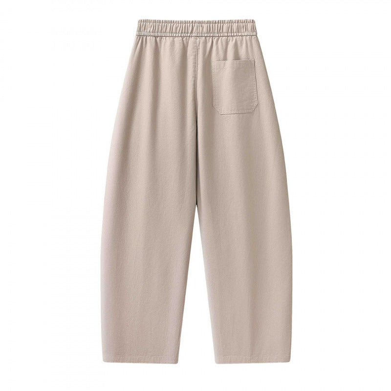 Unisex Weite knöchellange Cargo-Hose im Relaxed-Fit mit elastischem Tunnelzugbund und Reißverschlusstaschen Shop Nory