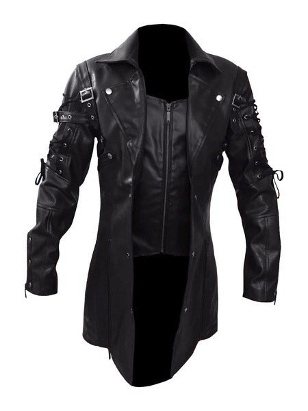 Herren Designer Bikerjacke mit asymmetrischem Reißverschluss