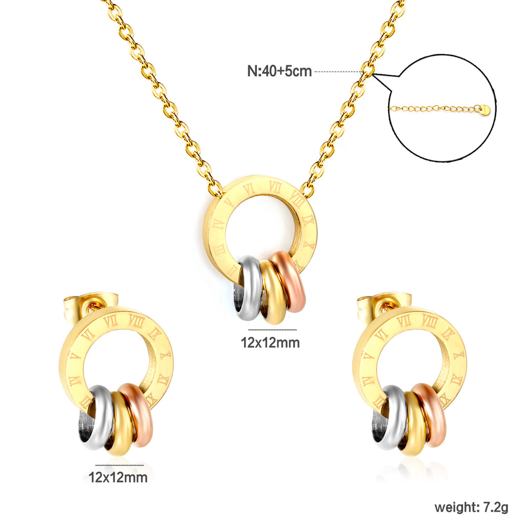 Damen Schmuckset mit eleganter Halskette und passenden Ohrsteckern Shop Nory