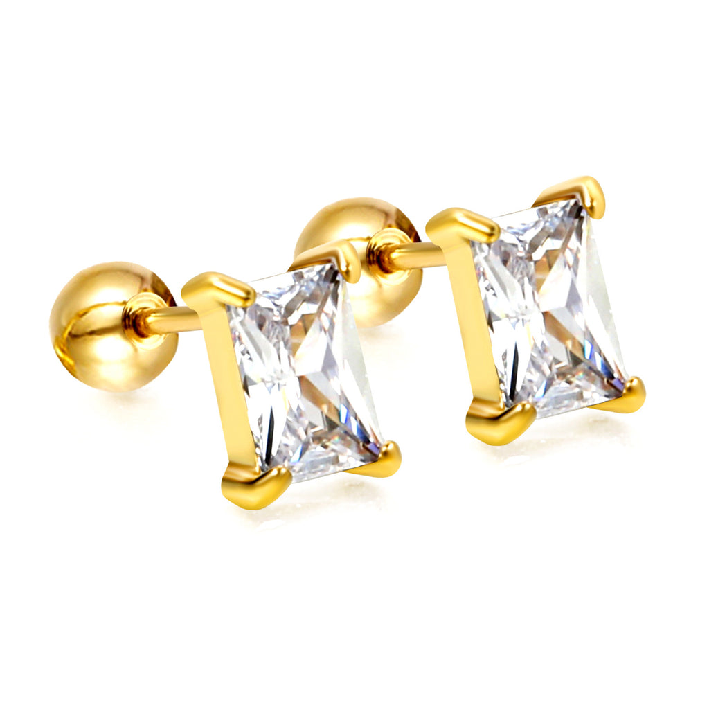 Damen Ohrstecker mit rechteckigem Zirkonia-Design Shop Nory