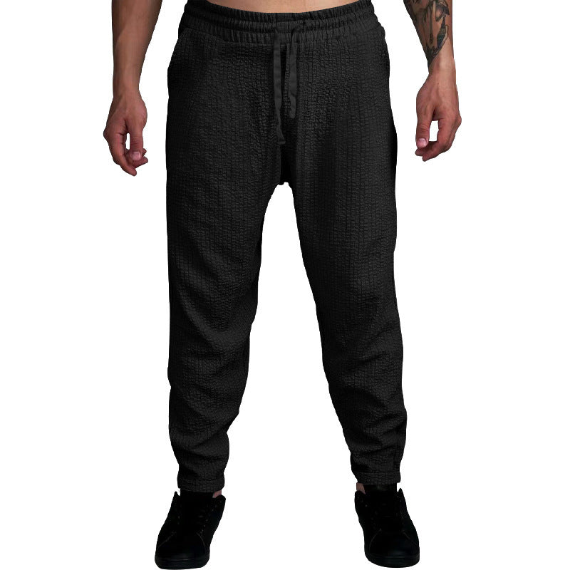 Herren Texturierte tapered Jogginghose mit Elastikbund, Tunnelzug & gerippten Knöchelbündchen Shop Nory