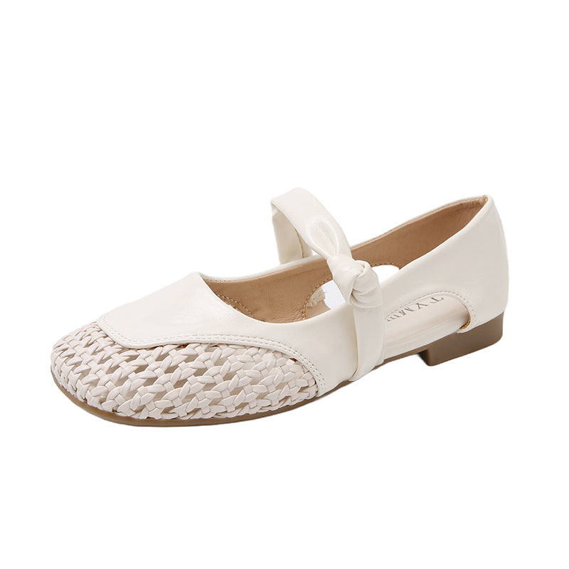 Damen Ballerina-Schuhe mit geflochtenem Detail