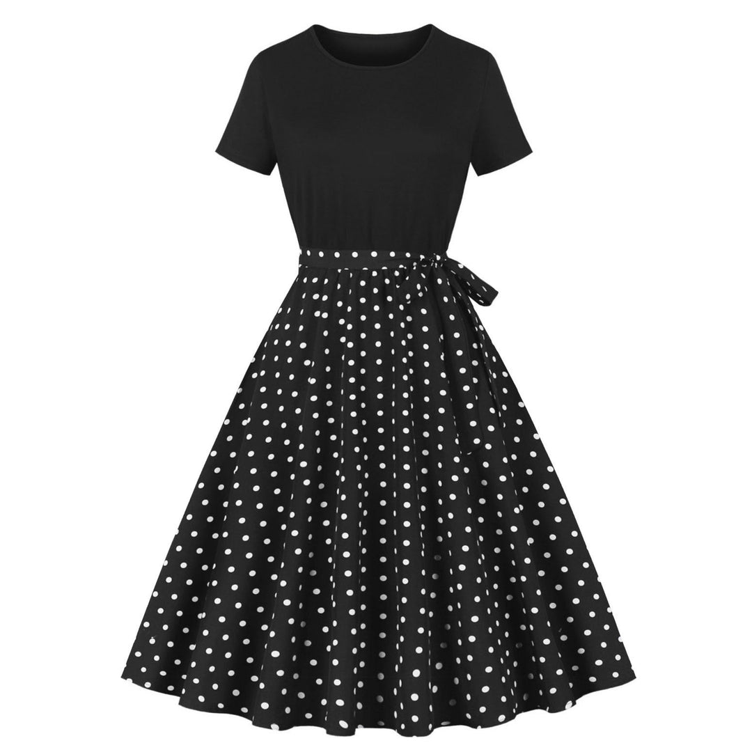 Damen Elegantes Spitzen-Kleid mit kontrastierendem Oberteil und fließendem Rock