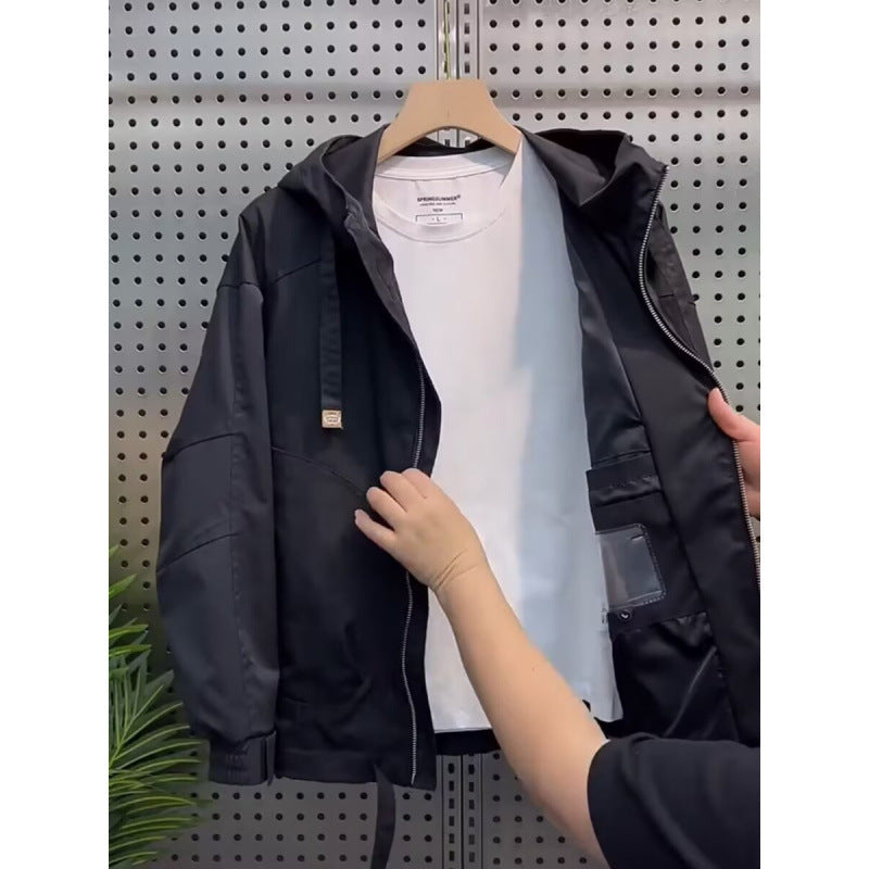 Herren Leichte Kapuzenjacke im Utility‑Stil mit Innenorganisation und Frontreißverschluss Shop Nory
