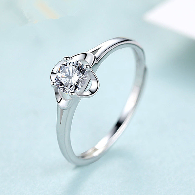 Damen Solitär Schmuckring mit exquisite Zirkonia-Fassung Shop Nory