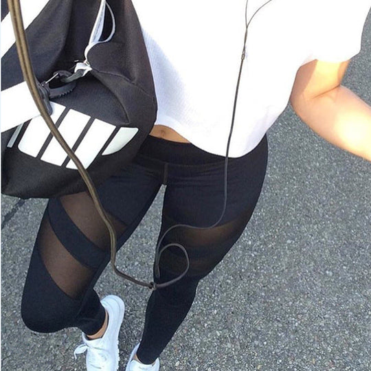 Damen Sport-Leggings mit atmungsaktiven Mesh-Einsätzen