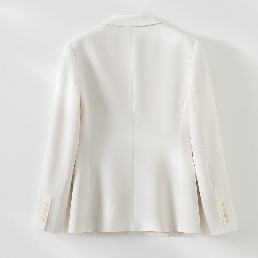 Damen taillierter Ein-Knopf-Blazer mit Reverskragen und Pattentaschen Shop Nory