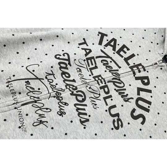 Damen Kapuzen-Sweatjacke mit durchgehendem Reißverschluss, Allover-Pünktchenmuster und mehrfacher Logogestaltung Shop Nory