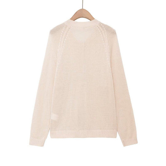 Damen nan Feinstrick-Henley-Pullover mit Knopfleiste und Raglanärmeln Shop Nory