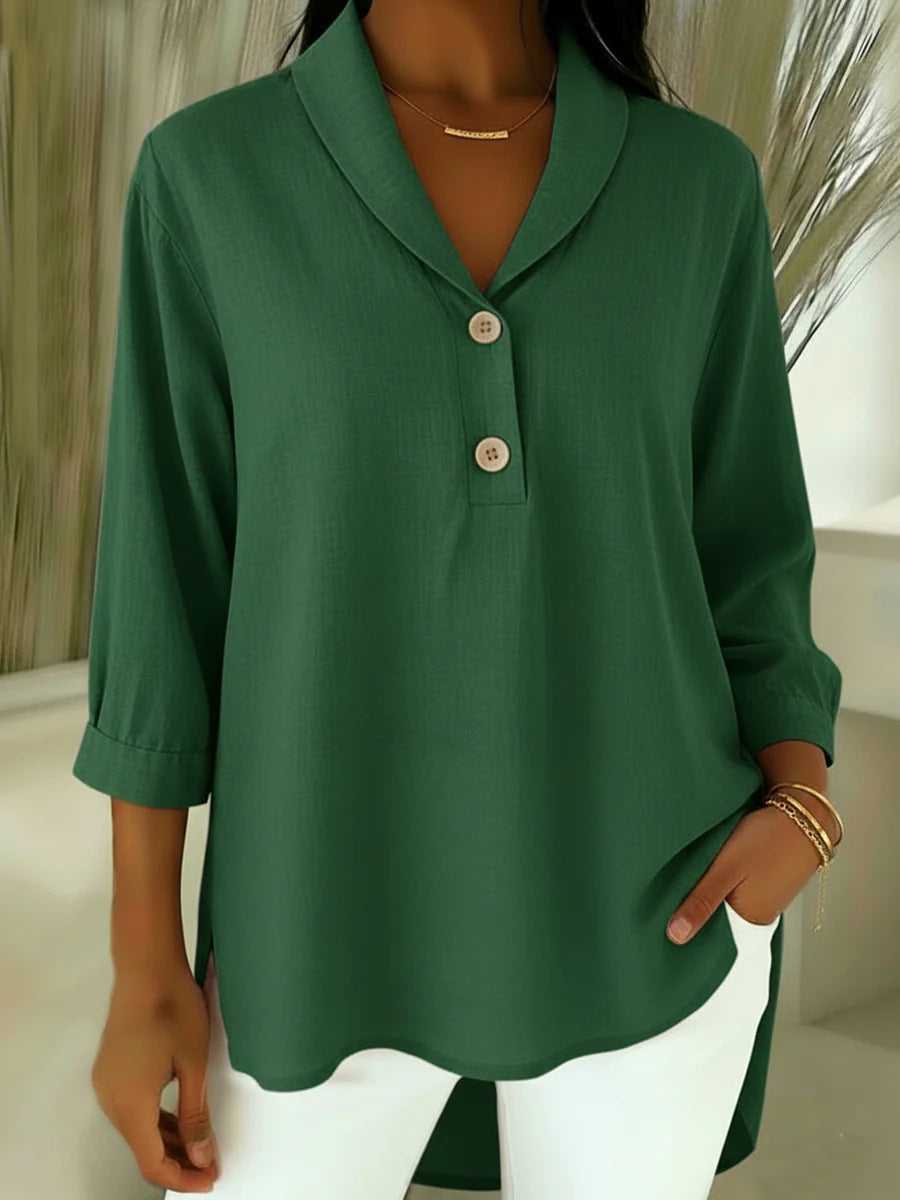 Damen Elegantes Hemd mit modernem Kragen und Knopfdetails
