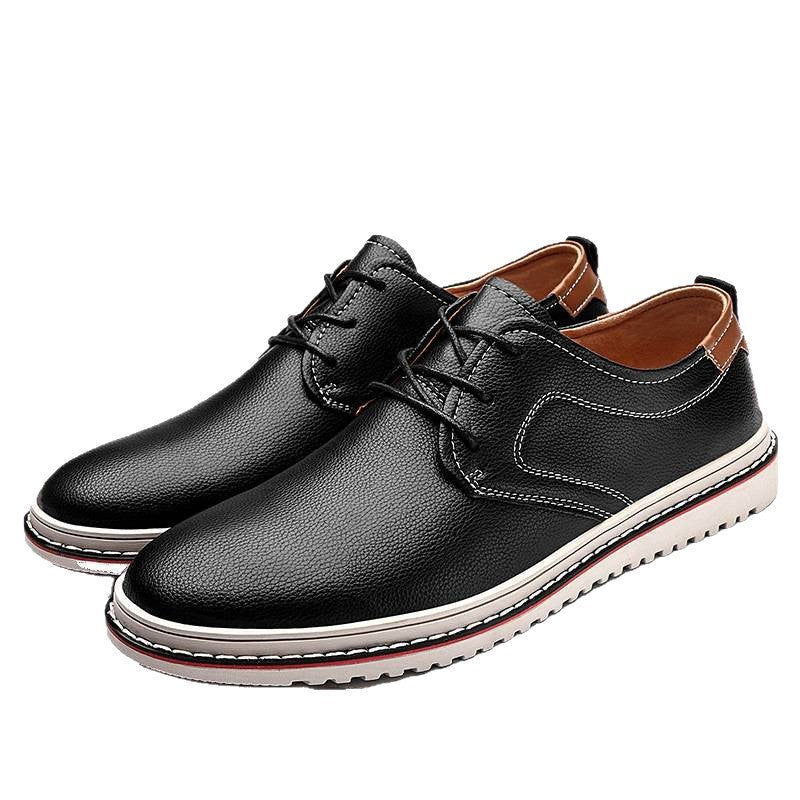 Herren Elegante Freizeit-Schnürschuhe aus hochwertigem Leder
