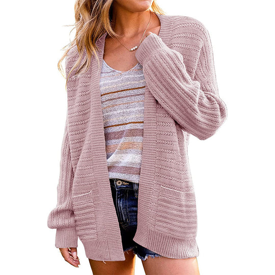 Damen Oversize Strickcardigan mit aufgesetzten Taschen und Rippstruktur Shop Nory