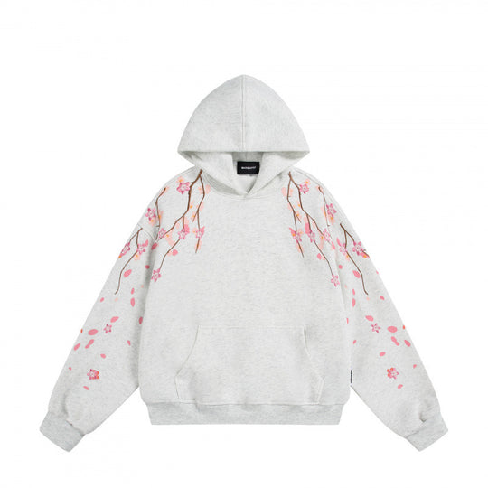Unisex Oversize-Kapuzensweatshirt mit Kirschblüten-Print, Kängurutasche und lockerem Schnitt Shop Nory