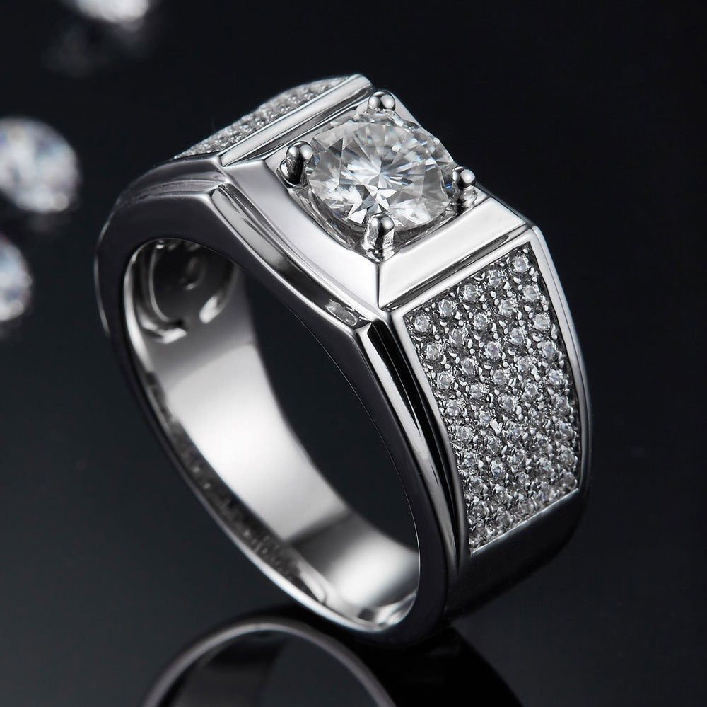 Damen Ring mit funkelndem Hauptstein und luxuriösem Zirkonia-Besatz Shop Nory
