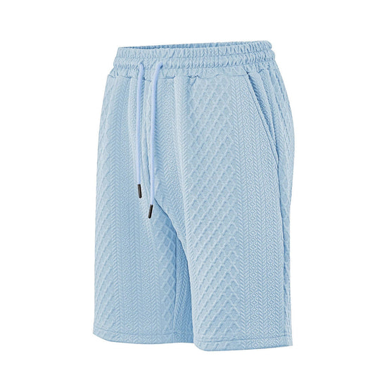 Herren nan strukturierte Strand-Bermuda aus Waffeljersey mit elastischem Kordelbund und schrägen Eingrifftaschen