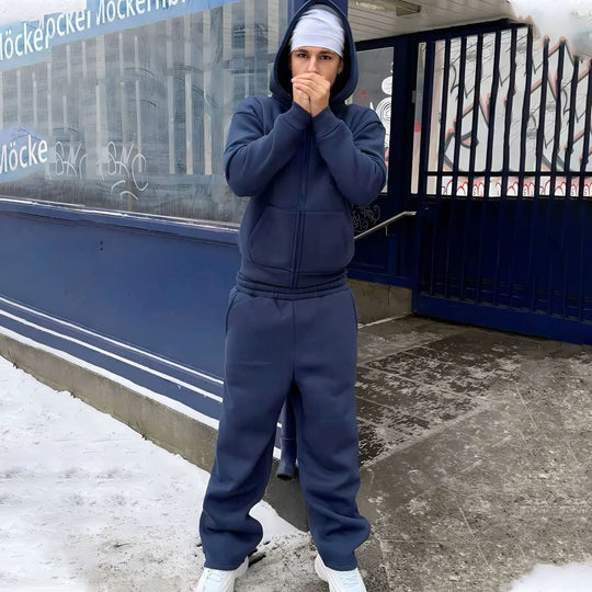 Herren nan Oversize Zip-Hoodie und Relaxed Sweatpants Set Shop Nory