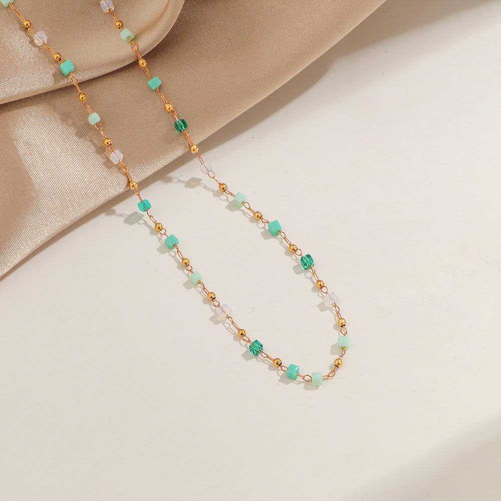 Frauen Bunte Perlen Charme Halskette Shop Nory