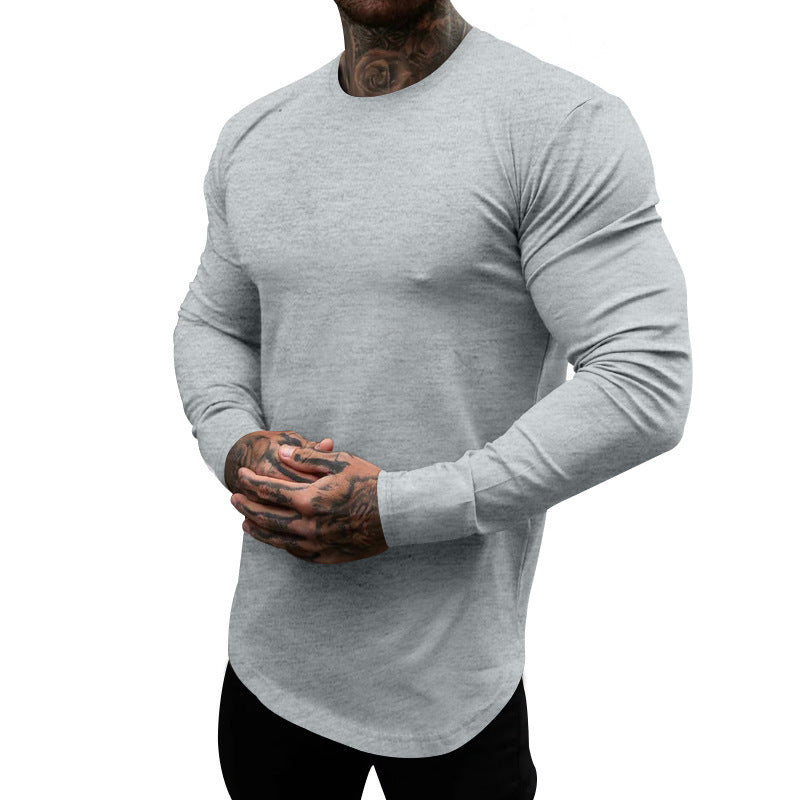 Herren Langarm-T-Shirt aus atmungsaktivem Baumwollmix mit elegantem Schnitt Shopnory