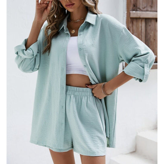 Damen lässiges Oberteil und Shorts Set