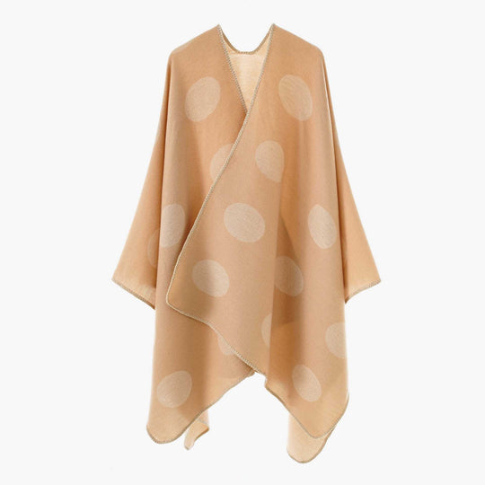Damen Punkte-Überwurf Cape aus Wollmix mit Zierstich Shop Nory