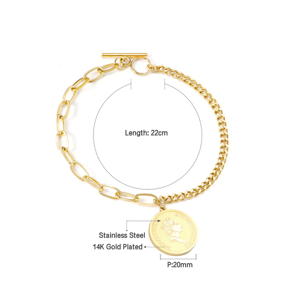Damen Armband mit Anhänger aus hochwertigem Edelstahl und rosé vergoldetem Design Shop Nory
