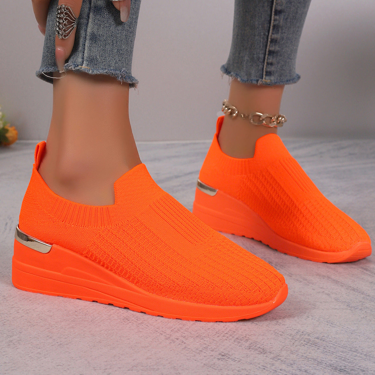 Damen Sneakers mit rutschfester Sohle und modischem Leopardenmuster