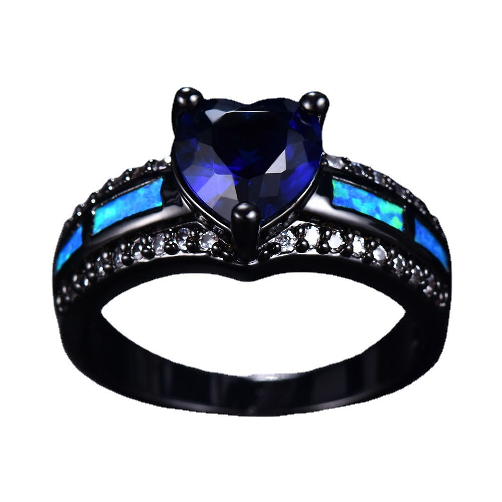 Damen Ring mit herzförmigem Amethyst und funkelnden Zirkonia-Elementen Shop Nory