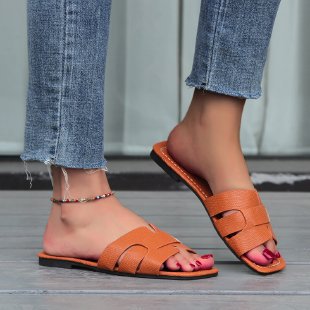 Damen Komfortable Riemchen-Pantoletten Shopnory