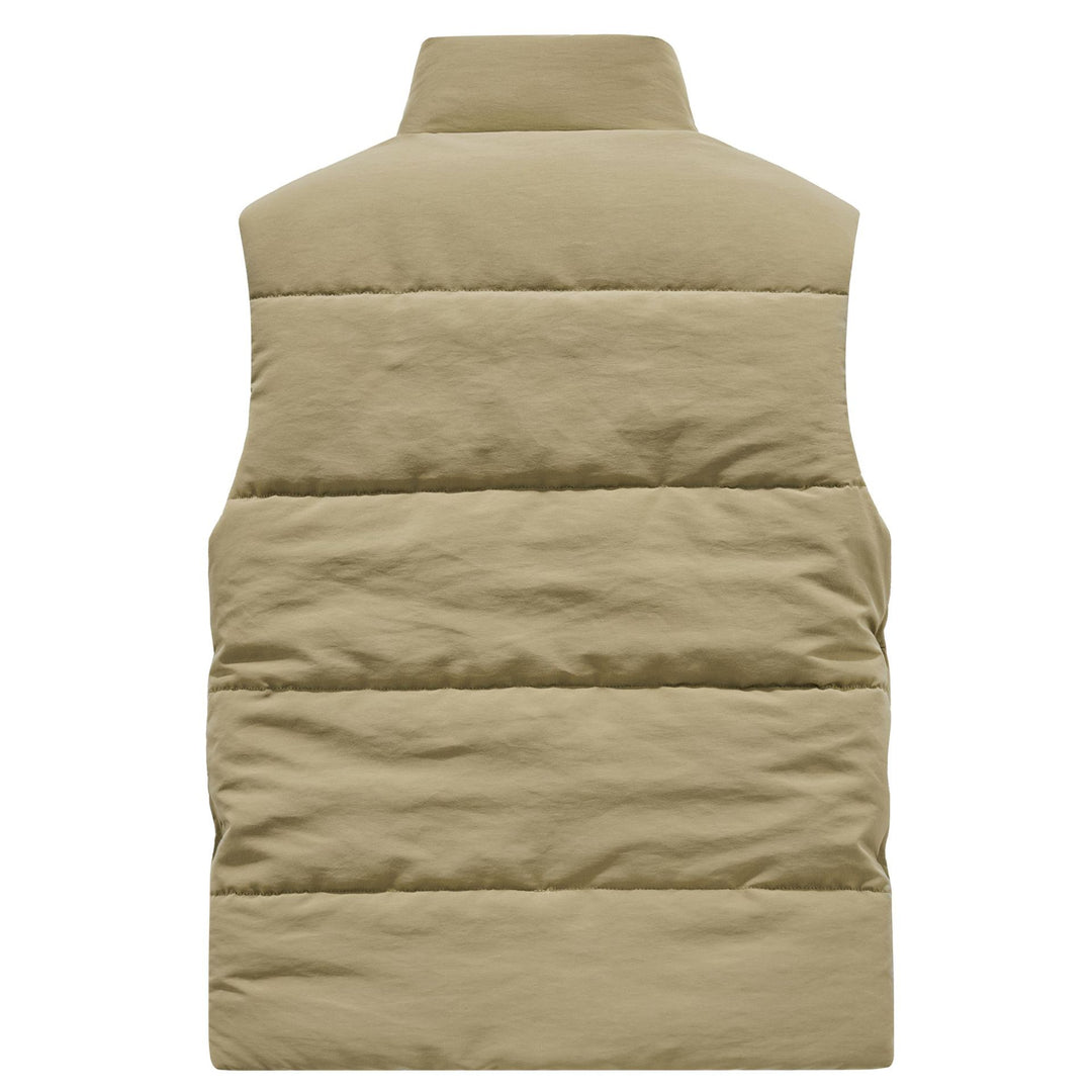 Herren Ärmellose Utility-Steppweste mit Teddyfutter und hohem Kragen Shop Nory